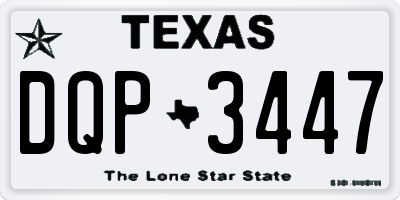 TX license plate DQP3447