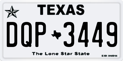 TX license plate DQP3449