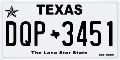 TX license plate DQP3451