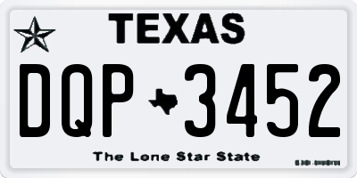 TX license plate DQP3452