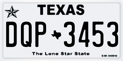 TX license plate DQP3453