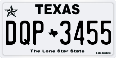 TX license plate DQP3455