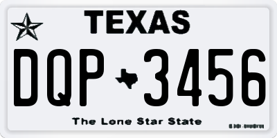 TX license plate DQP3456