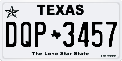 TX license plate DQP3457