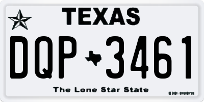 TX license plate DQP3461