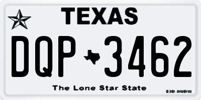 TX license plate DQP3462