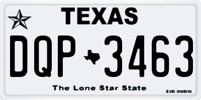 TX license plate DQP3463