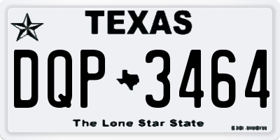 TX license plate DQP3464