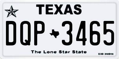 TX license plate DQP3465