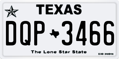 TX license plate DQP3466