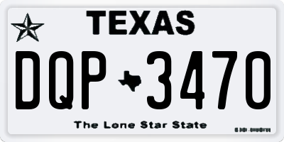 TX license plate DQP3470