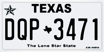 TX license plate DQP3471