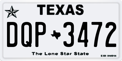 TX license plate DQP3472