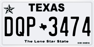 TX license plate DQP3474