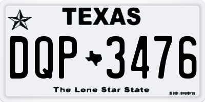 TX license plate DQP3476