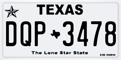 TX license plate DQP3478