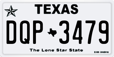 TX license plate DQP3479