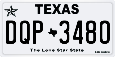 TX license plate DQP3480