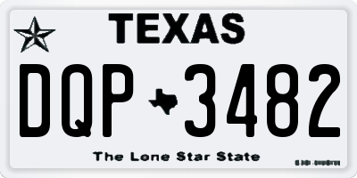 TX license plate DQP3482