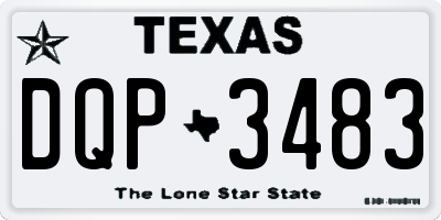 TX license plate DQP3483