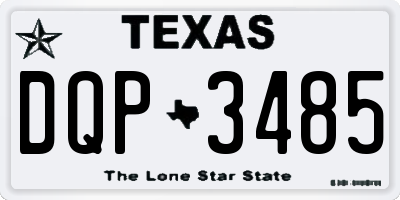 TX license plate DQP3485