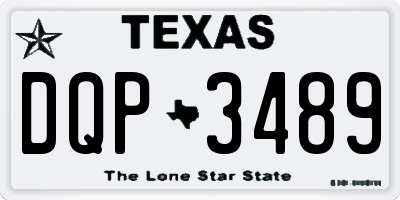 TX license plate DQP3489