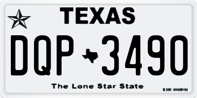 TX license plate DQP3490