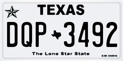 TX license plate DQP3492