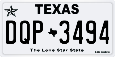 TX license plate DQP3494