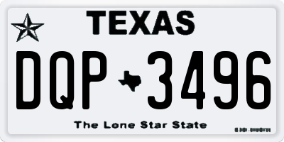 TX license plate DQP3496