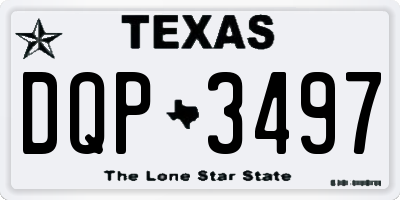 TX license plate DQP3497