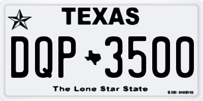 TX license plate DQP3500