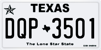 TX license plate DQP3501