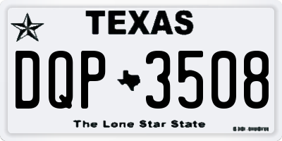 TX license plate DQP3508