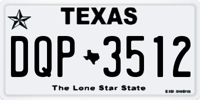 TX license plate DQP3512