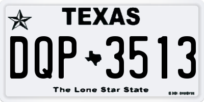 TX license plate DQP3513