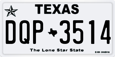 TX license plate DQP3514