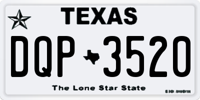 TX license plate DQP3520