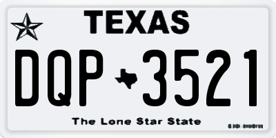 TX license plate DQP3521