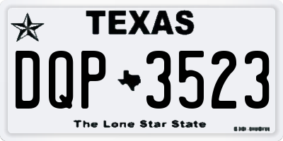 TX license plate DQP3523