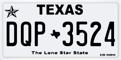 TX license plate DQP3524