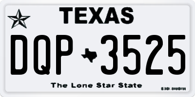 TX license plate DQP3525