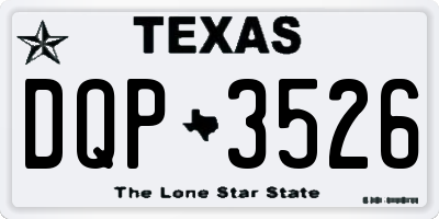 TX license plate DQP3526