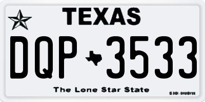 TX license plate DQP3533