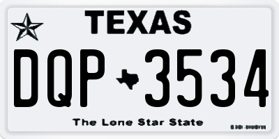 TX license plate DQP3534