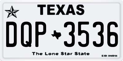 TX license plate DQP3536