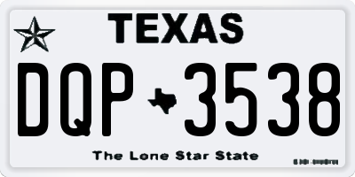 TX license plate DQP3538