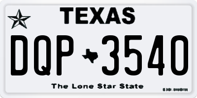 TX license plate DQP3540