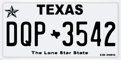 TX license plate DQP3542