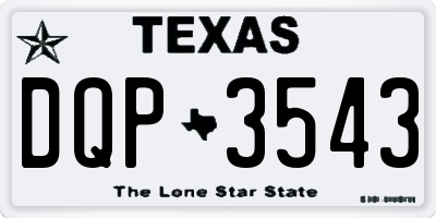 TX license plate DQP3543